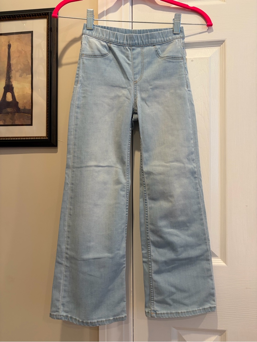 H&M Light Blue Slim to Wide Leg Jeans with Elastic Waist